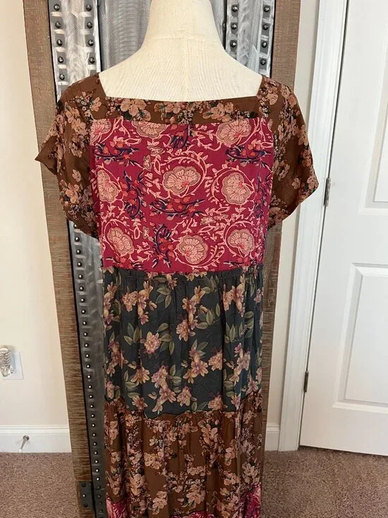 NWT Natural Life Berkley Maxi Dress in Mauve India Vines - M - Picture 10 of 14